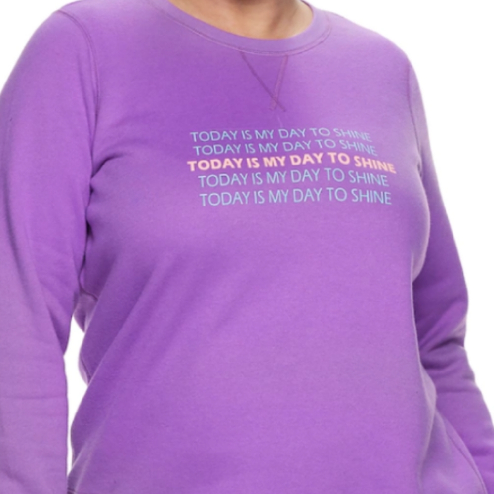 🆕Graphic Fleece Crewneck-Hawaii Orchid-Plus Size